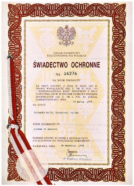 Świadectwo ochronne nr 16276